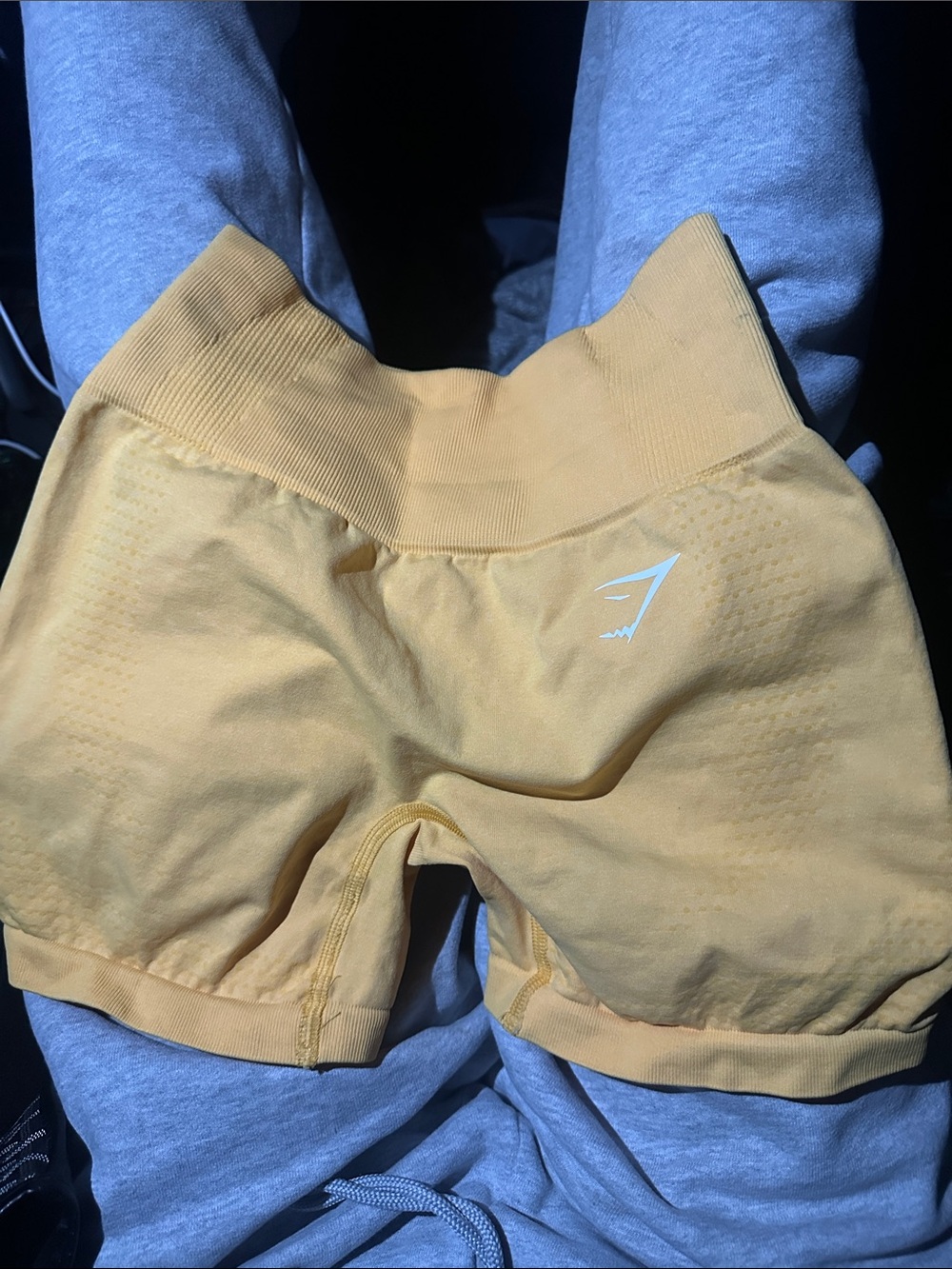 Gymshark Yellow Seamless High-Waist Workout Shorts